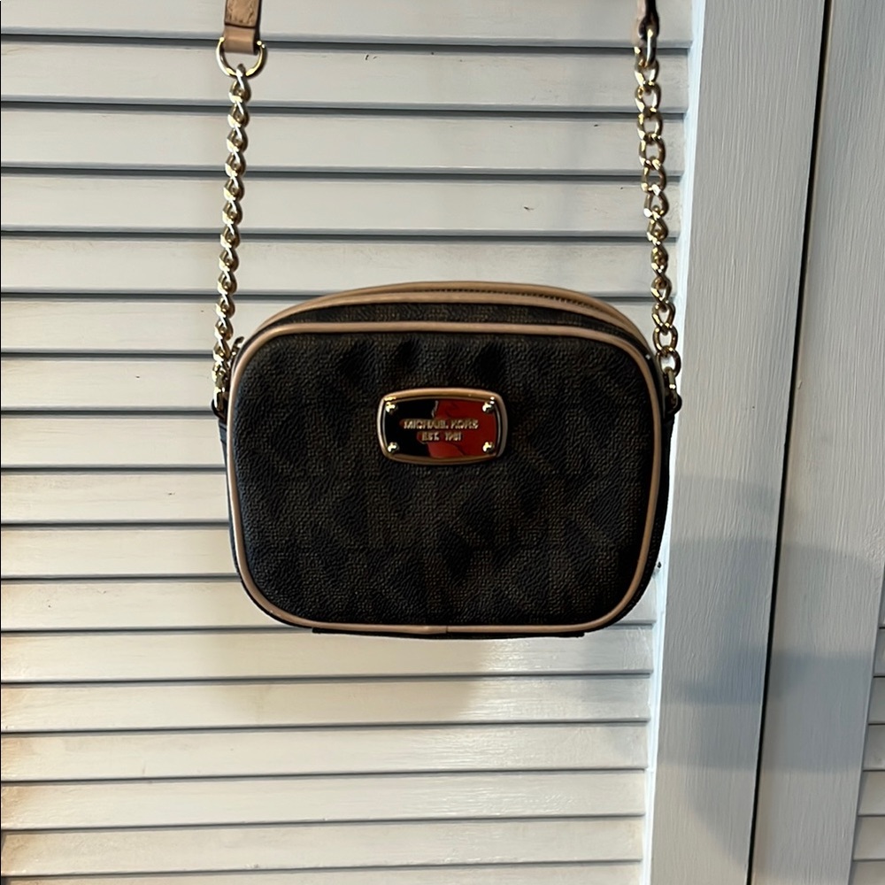 Michael Kors Black and Tan Crossbody Bag